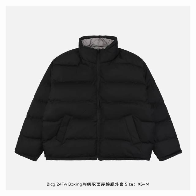 Balenciaga 巴黎世家 24Fw Boxing刺绣双面穿棉服外套-正面 原26500购入开发，第一时间拆解分析面料，扫描印花定织定染100%聚酯纤维梭织