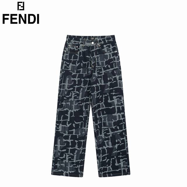 Fendi 芬迪 24Fw 流苏提花阔腿牛仔裤 2024年汪源同款 明星同款 面料经过严格筛选 采用赛络纺面料 经过缩水，洗水加软 固色不掉色 面料柔软 舒适中