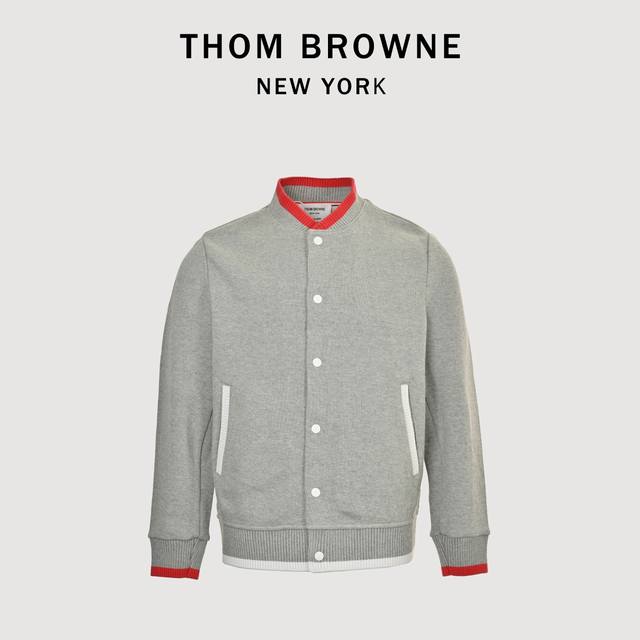 Thom Browne 汤姆布朗 男女同款法国罗纹布棒球服 面料原版定制，高端罗纹面料，成衣百分百定位对条对格，非常耗时废料，密度手感和原版达到一致，手感柔软细