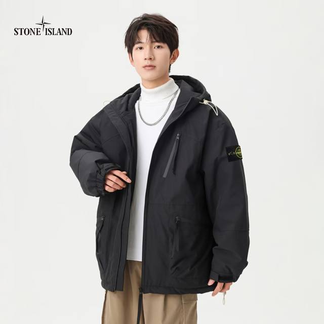 上新 ！！ ！！！ Stone Island石头岛 冬季高阶户外保暖潮牌机能工装连帽棉服外套 男女情侣款 网络线上 海内外人气爆款∽ 采用新颖独特健康呼吸面料