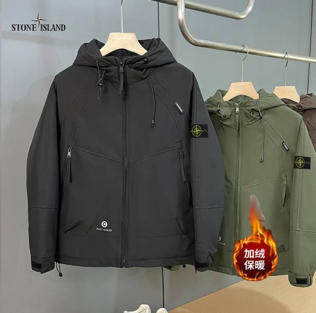 上新 ！！ ！！！ Stone Island石头岛 加绒 39冬款户外加绒加厚透气宽松连帽工装休闲棉服外套 网络线上 海内外人气爆款∽ 采用新颖独特外单优质料