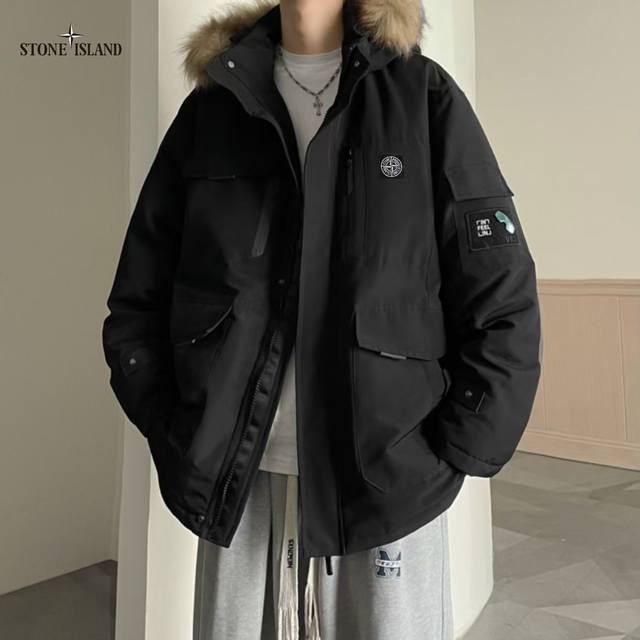 上新 ！！ ！！！ Stone Island石头岛 冬季加绒加厚潮牌拉链立体大囗袋机能工装连帽棉服外套 男女情侣款 网络线上 海内外人气爆款∽ 采用新颖独特健康