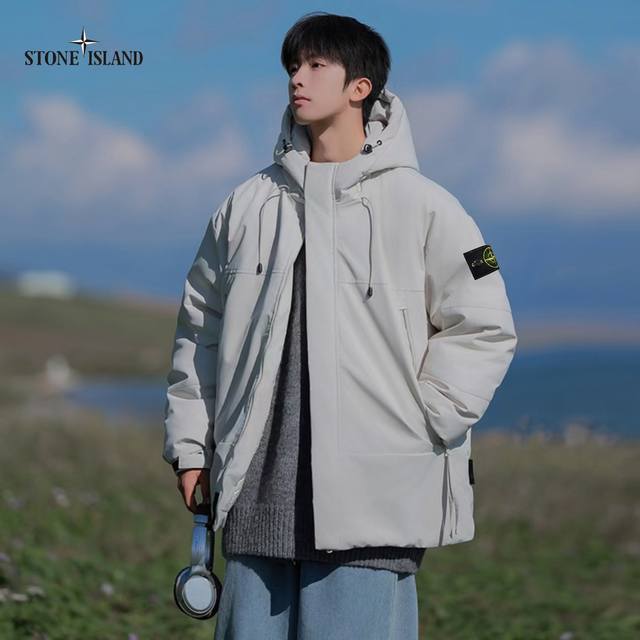 上新 ！！ ！！！ Stone Island石头岛 专柜品质 90#大朵白鸭绒冬季高阶羽绒服户外机能连帽羽绒外套 男女情侣款 网络线上 海内外人气爆款∽ 采用新