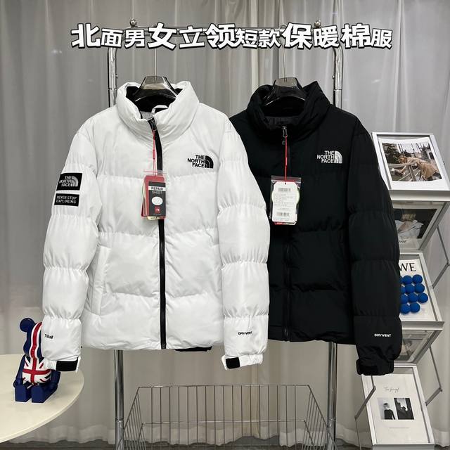 新款上新 韩国thenorthface北面 24冬男女立领短款轻便保暖棉服外套 情侣款 专柜一模一样，立领保暖棉衣外套，T-Ball科技。功能性后立领加绒布。T