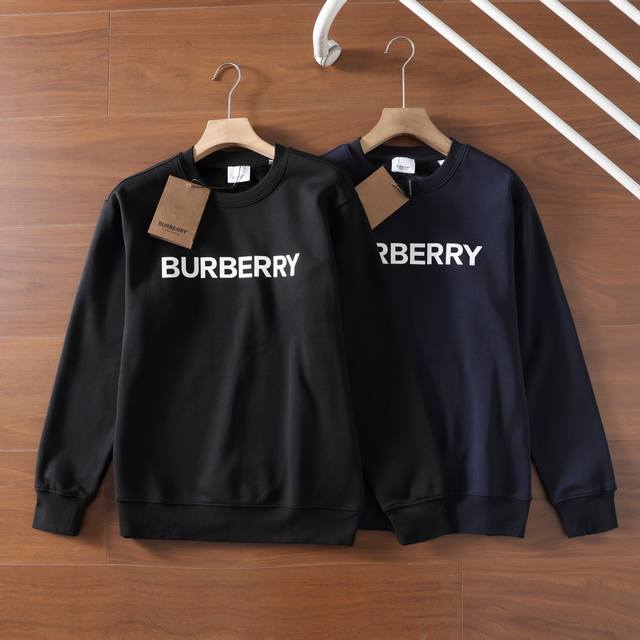 高品质 加绒款 货号2803 Burberry 博柏利 巴宝莉胸前时尚印花男款冬季加绒圆领卫衣 480克拉架平纹全棉复合水貂绒 版型巨正 专柜打版！里面绒贴身穿