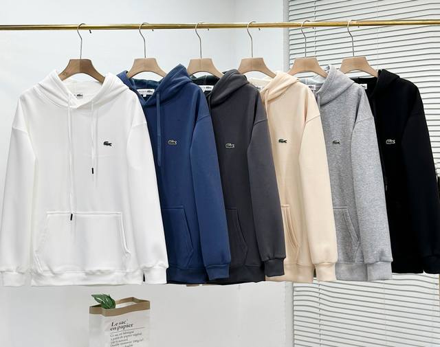 Lacoste 法国鳄鱼限定款 特制出品！银狐绒加厚连帽卫衣 秋季新款男女同款情侣连帽卫衣潮流休闲华棉银狐绒卫衣外套 放心品质 ，不吹不黑，精工出品！ 这个卫衣