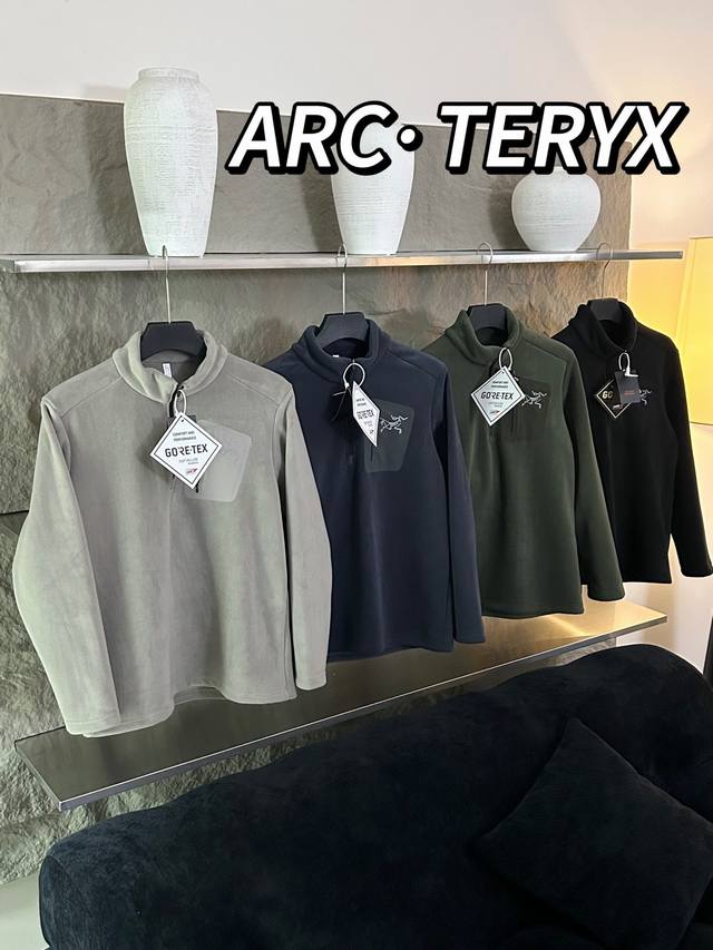 上新 上新 Arc ' Teryx始祖鸟24Ss秋冬新款套头休闲加厚保暖双面绒卫衣 。四色可选，经典百搭永不过时系列，绝佳秋冬出行穿搭必备百搭单品 鸟家这款半拉