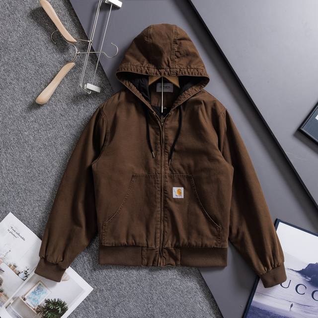 顶级重工天花板 Carhartt Wip卡哈特蜡染五色重工复古连帽棉衣 美拉德泡沫冷炒工艺外套，工艺满满没得说 面料：100%棉 里料100%聚酯纤维 颜色: