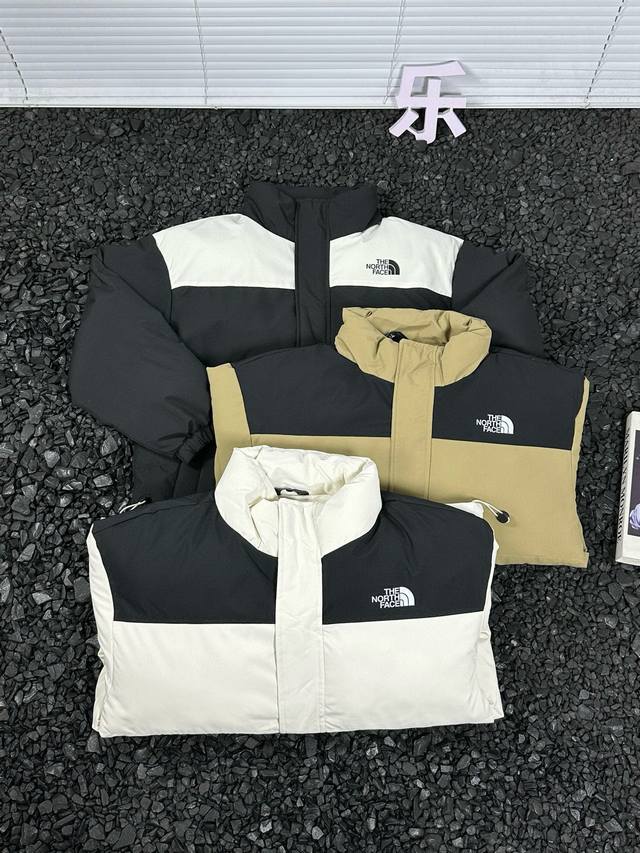 北面 The North Face 24Ss秋冬新款羽绒棉服立领拼色保暖外套情侣款 - 拉链质感好，顺滑不卡顿，耐磨耐用 设计感拉链口袋安quan性geng好，