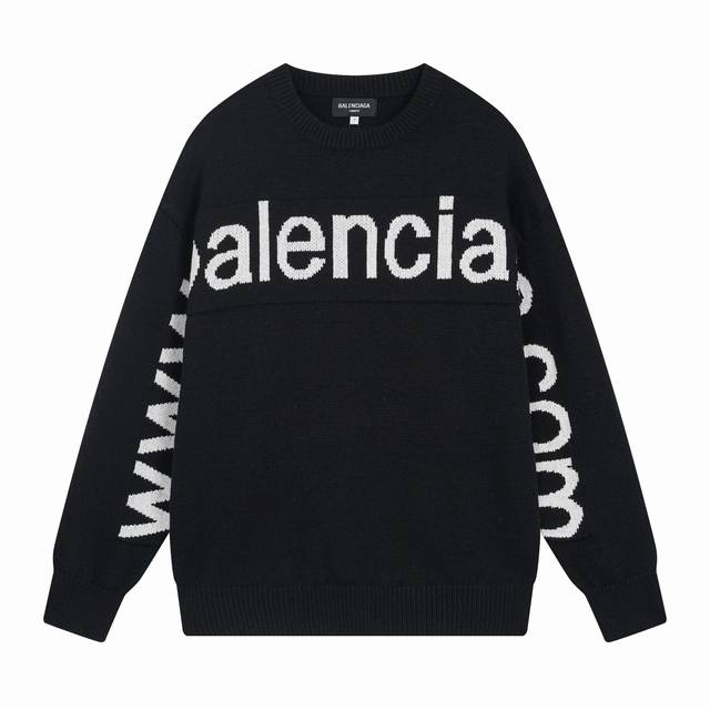 特价 仅ml 顶级原版 Balenciaga巴黎世家秋冬款字母毛衣套衫 Blcg官网新款网址提花针织衫，原版1:1复刻，简约大气的百搭气质毛衣，胸前和两袖字母以