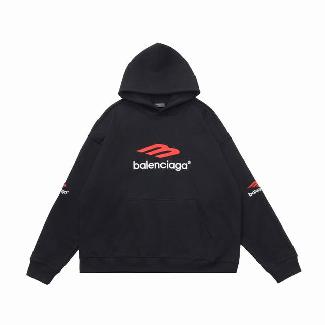 顶级复刻版本 Balenciaga 巴黎世家经典款大m刺绣3M刺绣连帽卫衣帽衫 面料: 重磅450克定制高密度大毛圈水洗棉，随意对比 一比一定制新款巴黎世家辅料