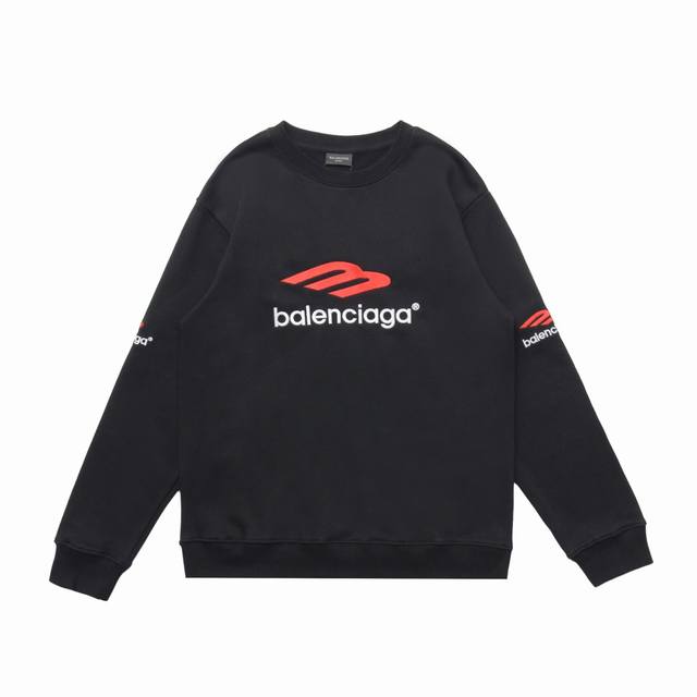 顶级复刻版本 Balenciaga 巴黎世家经典款大m刺绣3M刺绣圆领卫衣 面料: 重磅450克定制高密度大毛圈水洗棉，随意对比 一比一定制新款巴黎世家辅料，复