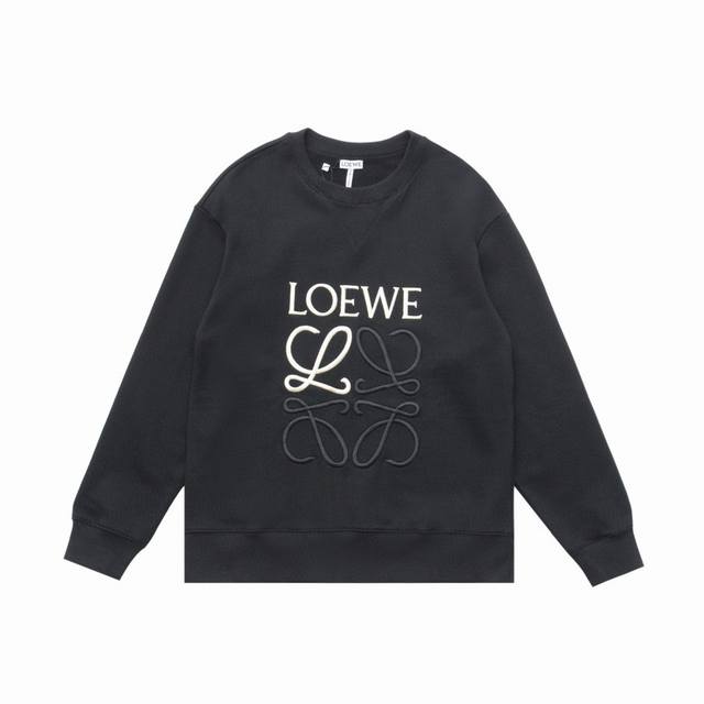 顶级复刻版本 Loewe 罗意威经典款立体刺绣logo休闲圆领卫衣 款号：68020 面料: 定制450克博麟毛圈双股面料 全套原版罗意威辅料 男女同款均可驾驭