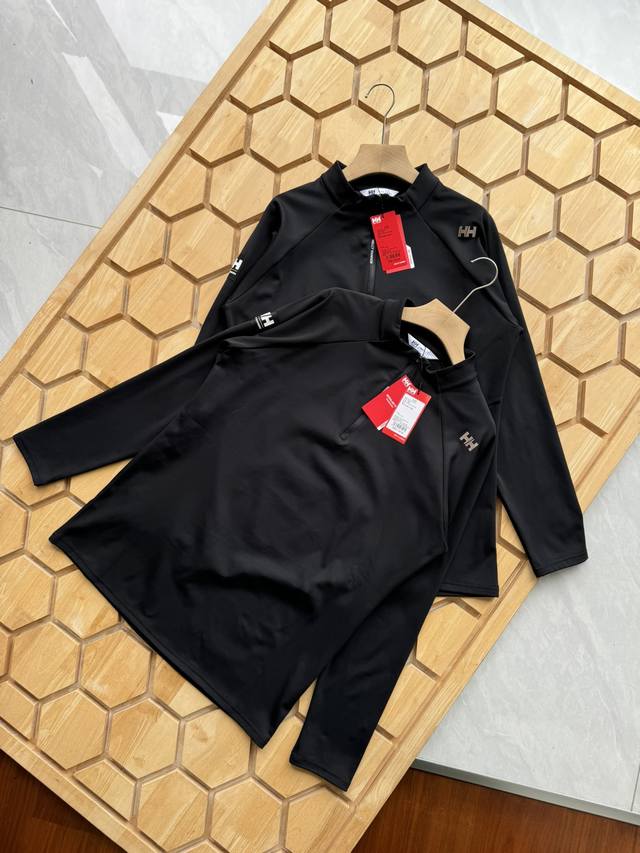 Hellyhansen Hh 24秋冬情侣吸湿速干抓绒户外半拉链立领长袖打底t恤！！ Upf65+长袖拉链套头衫 自在出行 悠然寻径。 都市日常 感受舒适穿着体