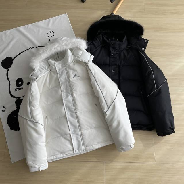 主图 棉服推荐supreme X Jordan 乔丹 联名款 Fw24 Week7 Puffer Jacket 下摆抽绳刺绣logo印花拉链连帽开合柔软棉服外套