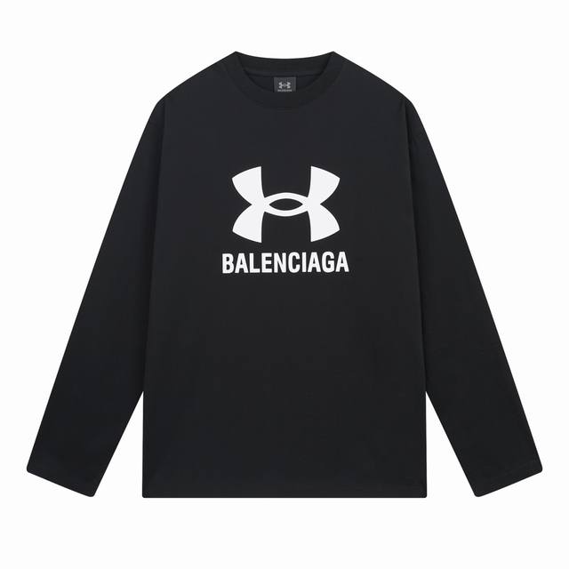 Balenciaga 巴黎世家2024 Ss 联名安德玛under Armour前后大logo印花长袖t恤 本市场no.1的质量 真正天花板品质 全部原版开发注