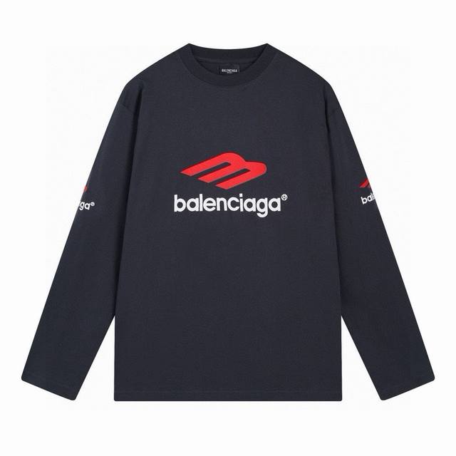 Balenciaga 巴黎世家2024 Ss 经典大logo刺绣圆领长袖t恤 本市场no.1的质量 真正天花板品质 全部原版开发注意细节图 避免被盗图商家混发