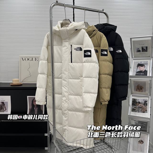 上新！！！ 申敏儿同款 The North Face Tnf北面 韩国专柜新款 Dryvent材质过膝长款连帽秋冬情侣面包羽绒服 原厂oem代工 纯正国标90白