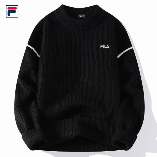 上新 ！！ ！！！ Fila 斐乐 秋冬季新品ins港版民族风色织个性提花圆领套头衫毛衣潮流毛衫外套 男女情侣款 原单进口面料 超人气单品 面料厚重民族风个性设