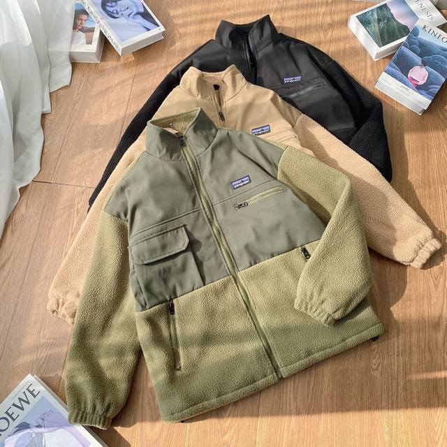 Patagonia 巴塔哥尼亚outdoor户外工装羊羔绒休闲立领夹克外套棉服 保暖又不会臃肿，三个颜色都很好看，情侣上搭配超好看手感软糯不扎人，休闲又百搭，Y