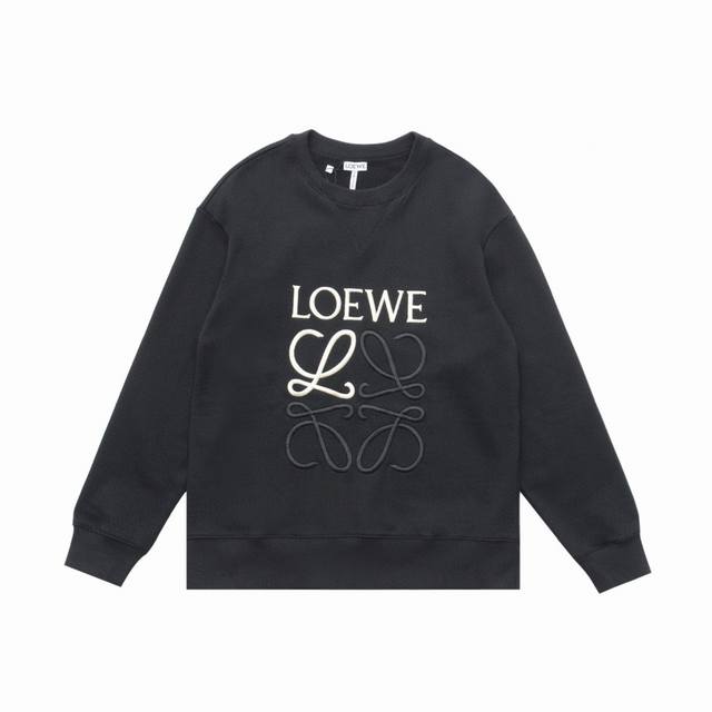 顶级复刻版本] 品名: Loewe 罗意威 经典款胸前刺绣logo连帽卫衣 款号：68020 颜色：黑色 杏色 尺码：Xs-L 面料: 定制450克博麟毛圈双股