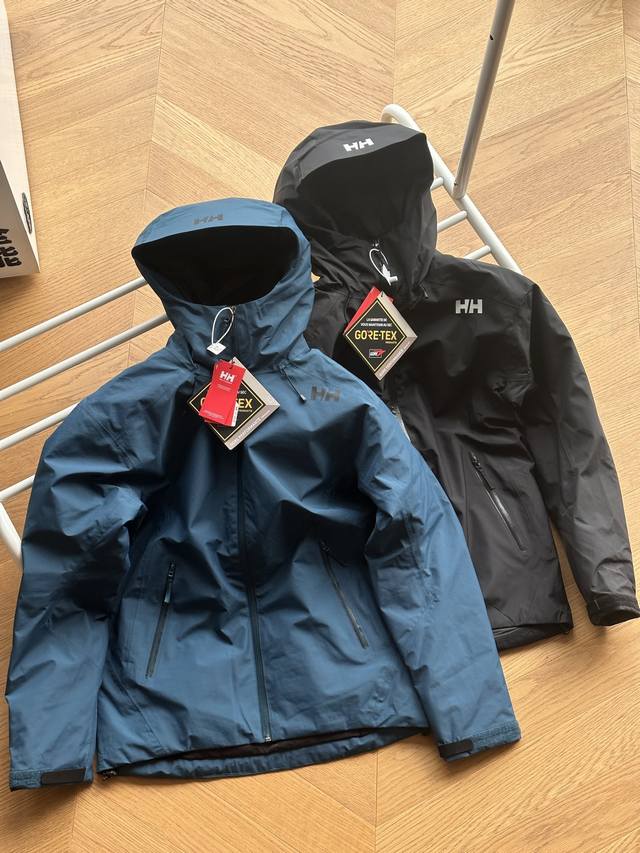 供 Helly Hansen Hh海丽汉森 24秋冬新款 户外冲锋羽绒服 M~3Xl 黑色 湖蓝色 高透层压织物gore-Tex防水水透气面料，手感更佳舒适，全