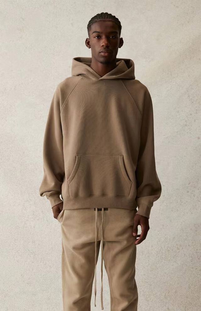 上新 “完美复刻 背面硅胶字母连帽 Fear Of God 复线 Essentials 第七季新款背后压胶字母插肩袖连帽卫衣 ” 顶级过验版本 Oversize