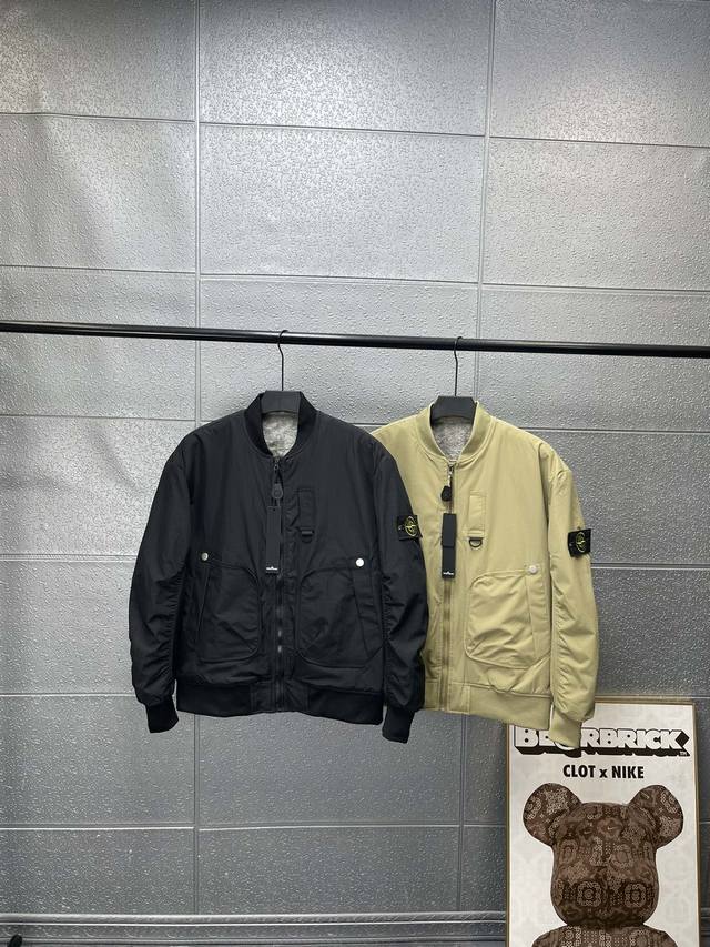 Stone Island石头岛 冬季加绒24Ss飞行员夹克立领外套棒球服 外套男女同款 - 1981年创立于意大利的stoneisland作为处于运动休闲服装领