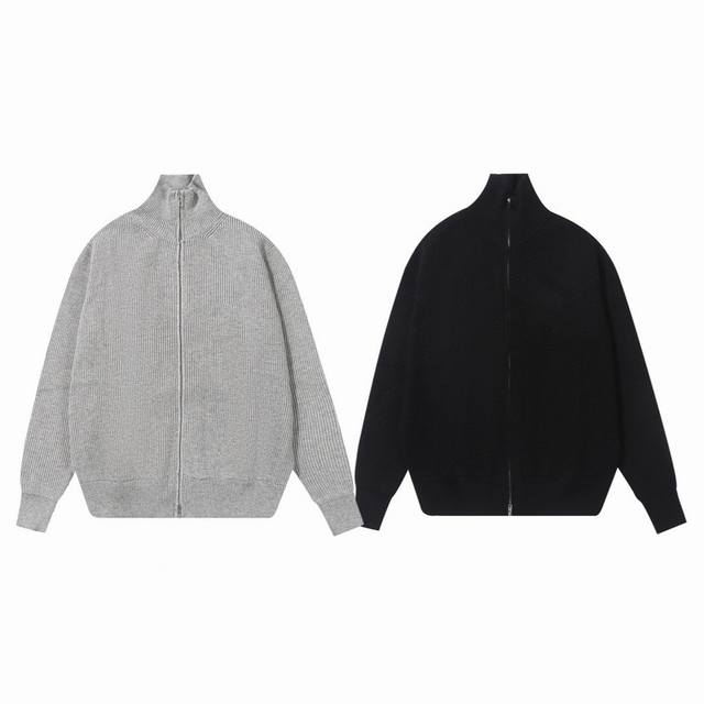 Maison Margiela Mm6 马吉拉马六经典四角标极致简约标识双向拉链立领开衫毛衣外套-顶级原版 Color：黑色 灰色 Size：S M L Xl