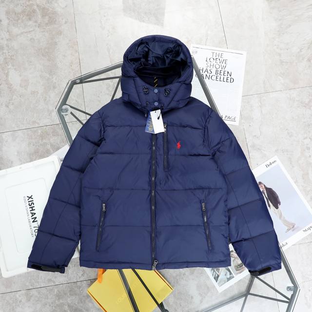 上新 纯原臻品 顶级复刻 Ralph Lauren拉夫劳伦连帽可拆卸战马刺绣夹克羽绒服 - 款号：W2 99 - 颜色：黑色 藏青色 亮黑色 - 顶级复刻版本