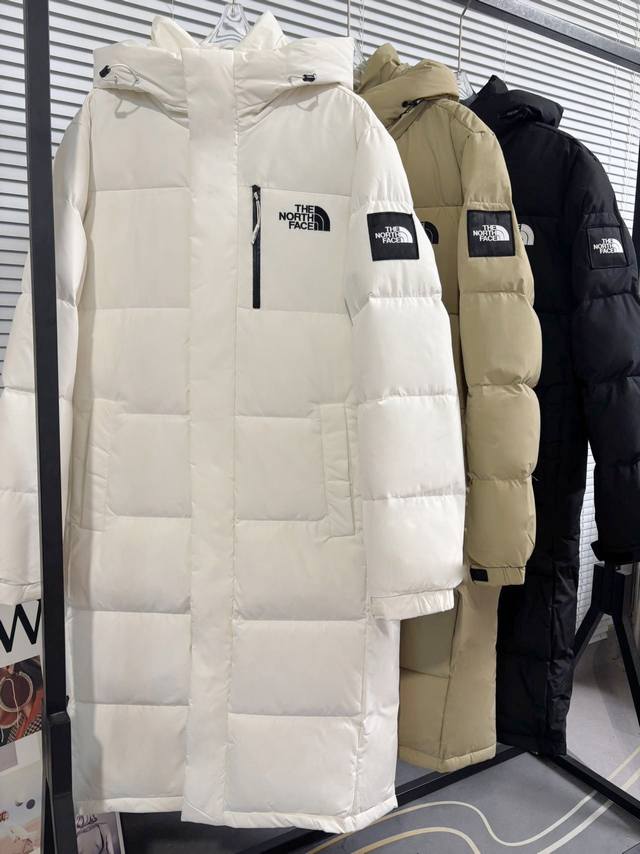 联名款the North Face Tnf北面 韩国专柜新款 Dryvent材质过膝长款连帽秋冬情侣面包羽绒服 原厂oem代工 纯正国标90白鸭绒填充 随意对比