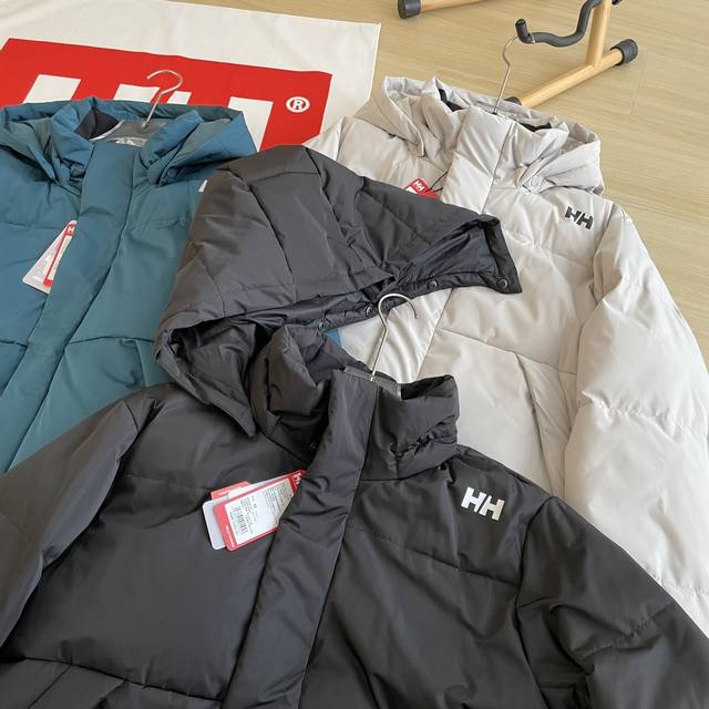 细节图 羽绒服推荐helly Hansen 海丽汉森 Hh 新款专柜同步连帽黑马型三色保暖户外必备科技感十足羽绒服外套！ 官网同步在售 黑色 藏青 和灰白色 户