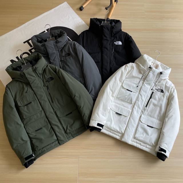 工装羽绒服the North Face 北面四色刺绣logo工装多口袋面包工装防风防水男女情侣款连帽羽绒服外套nj1D 顶级原版复刻版本就是指目前国内最高版本