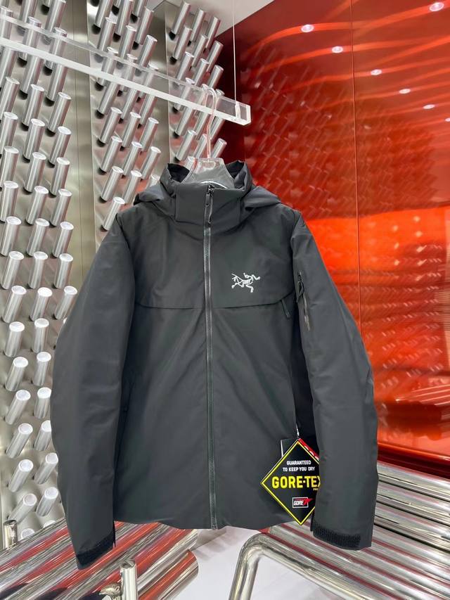 Arcteryx 始祖鸟macai Jacket冬季新款连帽防水买菜羽绒服滑雪服男女同款官网同步！ 颜色: 黑色 尺码: S-Xxl 肩宽 胸围 袖长 衣长 S