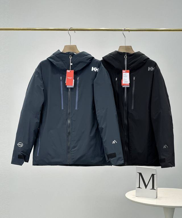 上新 ，！ 顶级版本 海丽汉森helly Hansen Hh男士连帽羽绒服 冲锋衣 防风 防水 保暖 户外 夹克 外套 颜色：黑色 藏青 尺码：M-3Xl 1: