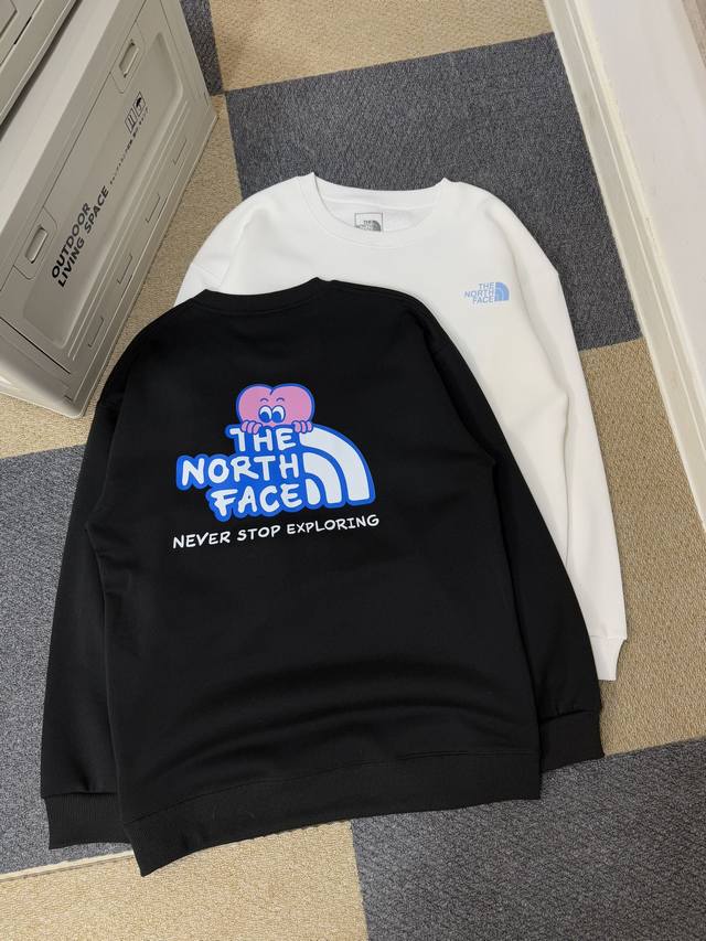 加绒款 北面-The North Face 冬季重磅加绒款情人节系列印花情侣款圆领卫衣 超级厚实高品质450克高克重纯棉加绒面料，超柔软内里，巨厚暖绒，锁住热量