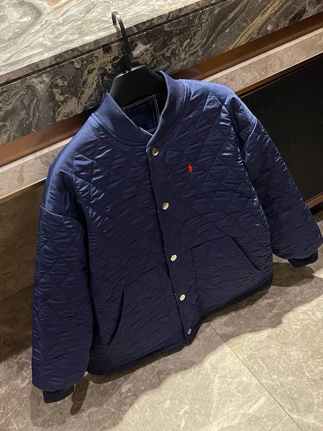 Ralph Lauren 拉夫劳伦rl小马刺绣两面穿格子菱格棉服外套 款号：24671810377 颜色：图片色 尺码：Sml S胸围116衣长70 M胸围12