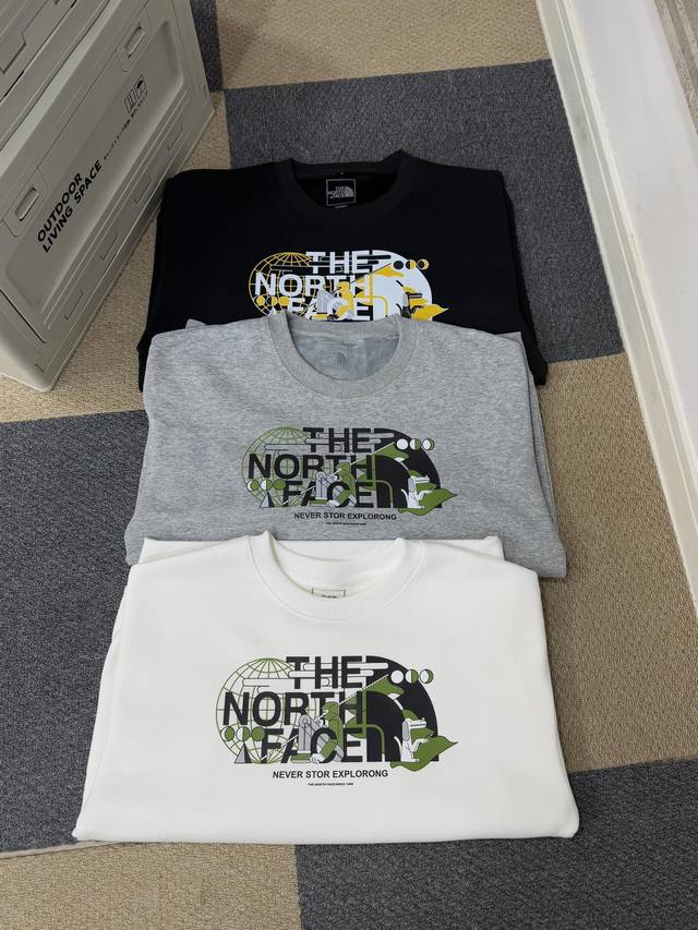 加绒款 北面-The North Face 冬季重磅加绒款涂鸦印花情侣款圆领卫衣 超级厚实高品质450克高克重纯棉加绒面料，超柔软内里，巨厚暖绒，锁住热量，亲肤