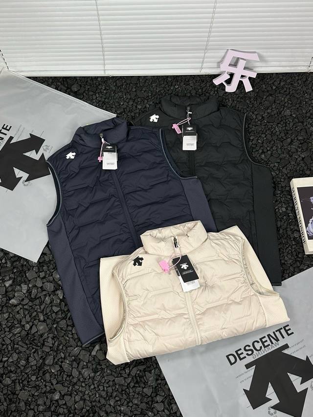 Descente 迪桑特 秋冬新款保暖立领羽绒服纯色马甲外套 - 经典款！经典中的经典！ 顶级版本 专柜品质！ 秒杀一切渣渣货源！ 只做最好，国标90白鸭绒 绝