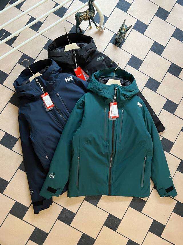 顶级版本 Helly Hansen Hh男士户外登山防寒防风冲锋衣羽绒服 激光切割 无缝压胶工艺 隐藏细节超级多 3、内胆填充高品质90 10鹅绒，蓬松度750