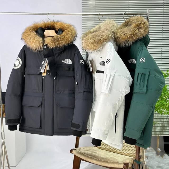 The North Face 北面 巅峰联名大鹅系列southern Cross Parka 光电子机能四口袋极地工装毛领羽绒服 最高版本区别市场通货超大水貂绒