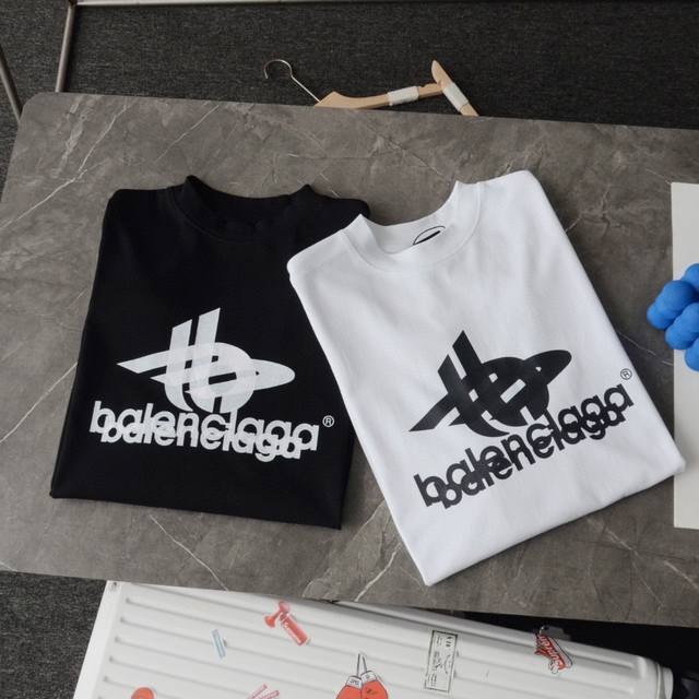 顶级复刻 高端定制 - Balenciaga 巴黎世家 新款双幻影logo长袖卫衣t恤 - 款号：631B15 - 颜色：黑色 白色 - 购入原版开模打造，全套