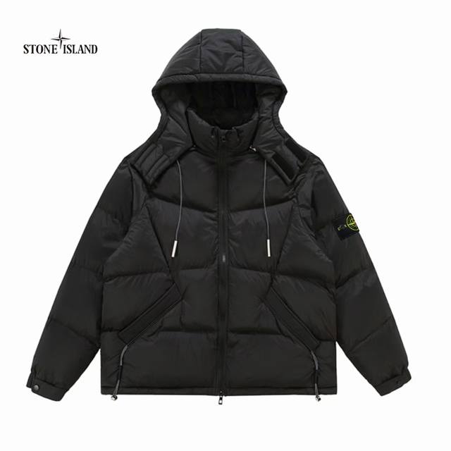 Stone Island石头岛 专柜品质 90#大朵白鸭绒冬季高阶羽绒服户外机能连帽羽绒外套 男女情侣款 网络线上 海内外人气爆款∽ 采用新颖独特健康呼吸面料