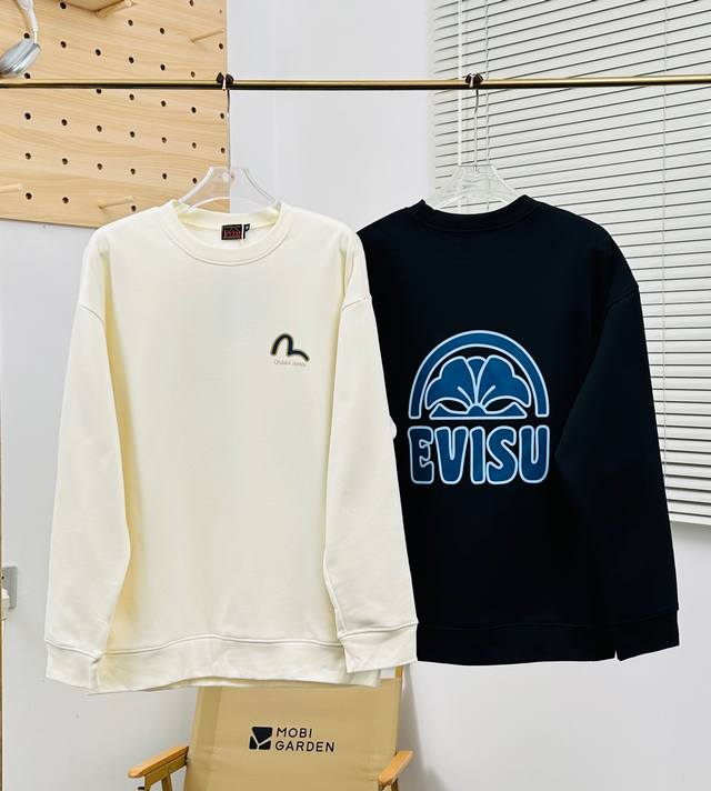 Evisu 福神冬季新款加厚480G抓绒圆领卫衣休闲情侣款dt966 顶级版本，细节版本1:1复刻 重磅专柜最新款！走一波！绝对私房牛货！480G高克重加厚抓绒