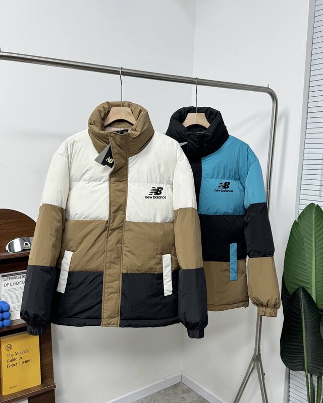 New Balance新百伦专柜款小logo印花拼接立领羽绒面包棉服超高品质爆款上新 原版1:1打版 渠道定制面料经典拼接设计 三色齐发 拒绝普通的出街吸睛爆款