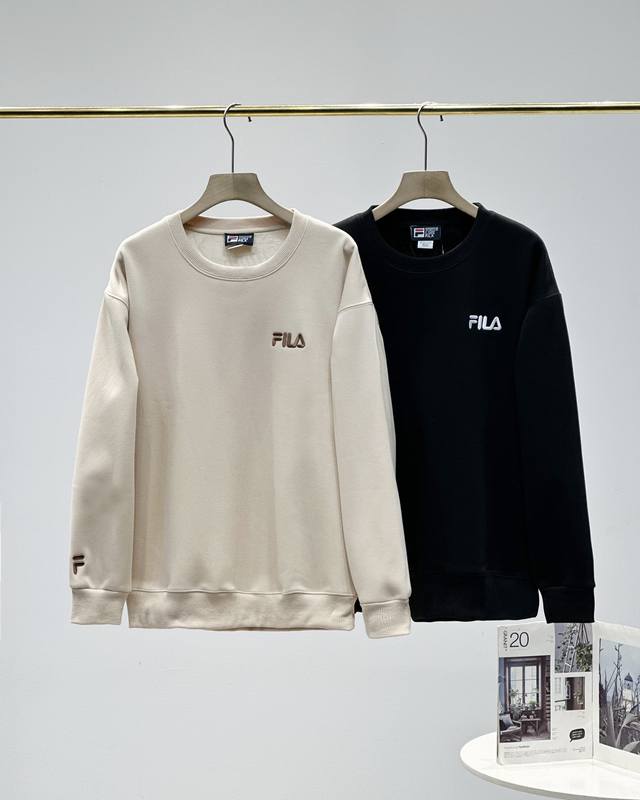 Fila Fusion斐乐2024冬新款水貂绒加厚圆领套头卫衣潮流宽松休闲基础，男女同款 暴躁起来！顶级版本 斐家的东西就不用再做多余的修饰了，作为他家的老铁们