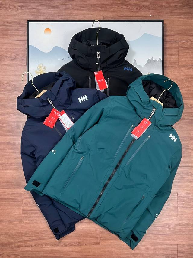 高端货！Helly Hansen Hh男士户外登山防寒防风90鹅绒冲锋衣羽绒服 激光切割 无缝压胶工艺 隐藏细节超级多 1、内胆填充高品质90 10鹅绒，蓬松度