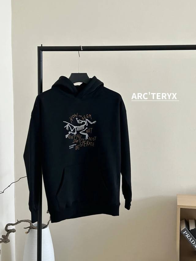 Arc'Teryx 始祖鸟连帽 立体植绒卫衣 秋冬logo字母情侣款 连帽奥丽绒卫衣 最新款立体植绒加字母印花这款卫衣太爆了 新款这套必须入！Ins小红书超火爆