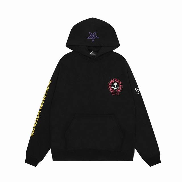 顶级版本 Chrome Hearts Ch 克罗心foti系列骷髅刺绣印花重工连帽开衫卫衣 400G克重 实物超有质感 平台直播 0售后级别的高品质 顶级牛货