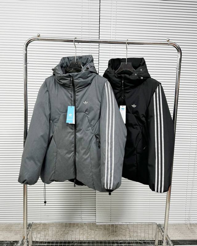 顶级版本 Adidas X Hamcus废土风联名 Ad三叶草originals胶囊系列 三条杠可拆卸拼接解构机能废土风秋冬羽绒服外套 #基于hamcus本身品